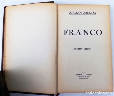 Franco Joaquín Arrarás Librería Santarén Val Comprar Libros De La