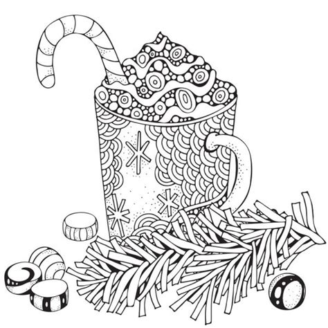 This cup cake chocolate coloring pagesready to print and paint for your kids. Christmas mug with hot chocolate and marshmallow — Stock ...