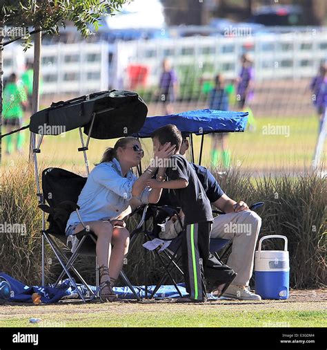 Eddie Cibrian Watches His Son Masons Soccer Game With Wife Leann Rimes