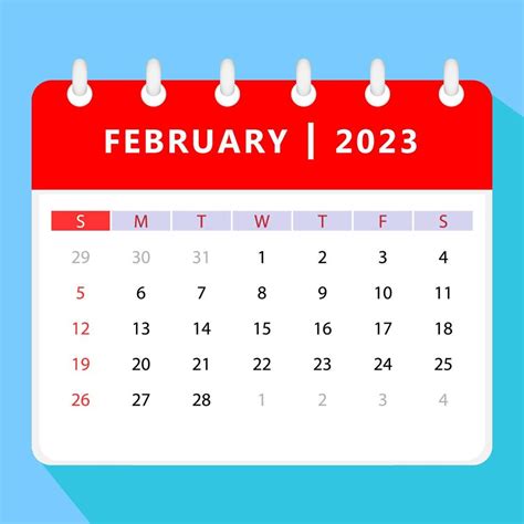 February 2023 Calendar Template Vector Design 15119088 Vector Art At