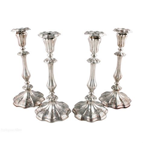 Antiques Atlas Set Of Four Silver Plated Candlesticks