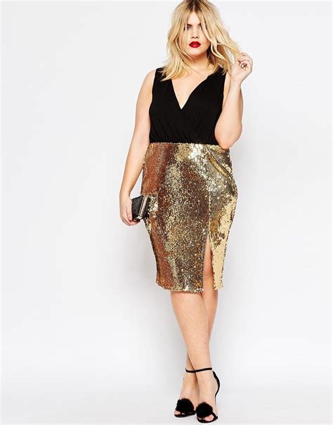 Pin By Ready To Stare On Plus Size Fashion And Shopping Sequin Skirt