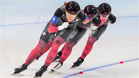 Canadian Women Break Olympic Record In Team Pursuit Speed Skating