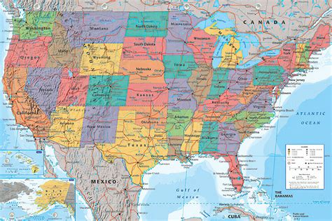 Map Of The United States Of America Poster Print Usa Map 36 X