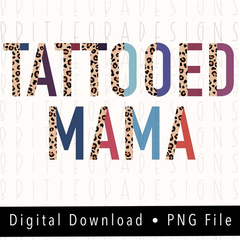 TATTOOED MOM PNG Instant Digital Download Leopard And Etsy