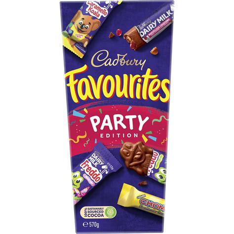 cadbury favourites party pack ting chocolate 570g woolworths