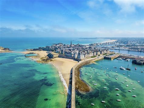 Aerial View Of The Beautiful City Of Privateers Saint Malo In