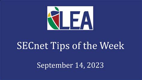 Secnet Tips Of The Week September 14 2023 Lutheran Education