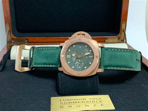 Fs Panerai Bronzo 507 Green Submersible Complete Strapswarranty