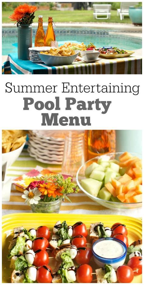 An easy, no fuss summer dinner party. Pool Party Menu | Summer party menu, Pool party snacks ...