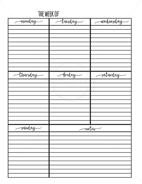 Free Weekly Planner Inserts And Daily Inserts Available In 3 Sizes