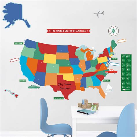 Dry Erase United States Map Wall Decal Shop Fathead® For Childrens