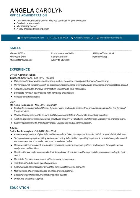 Office Administration Resume Sample 2022 Writing Tips Resumekraft