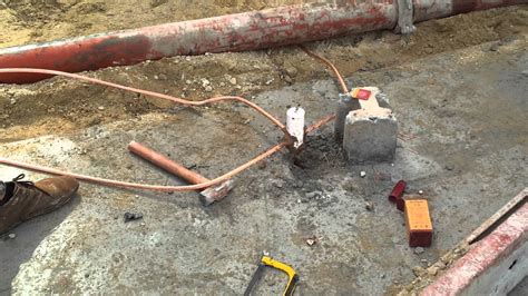 Installation Grounding System Ground Rod With Bare Copper Youtube