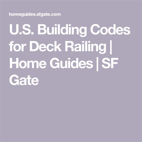 Trustedpros ask the pros home improvements building code for deck railings. U.S. Building Codes for Deck Railing | Deck railings, Deck ...
