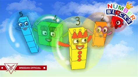 Numberblocks 1 2 3 4 And 5 Having Fun Inside The Bubbles In The Sky As