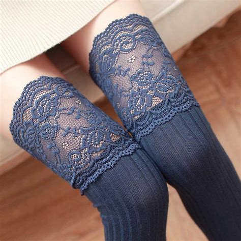 1pair Fashion Sexy Lace Stockings Warm Thigh High Stockings Over Knee