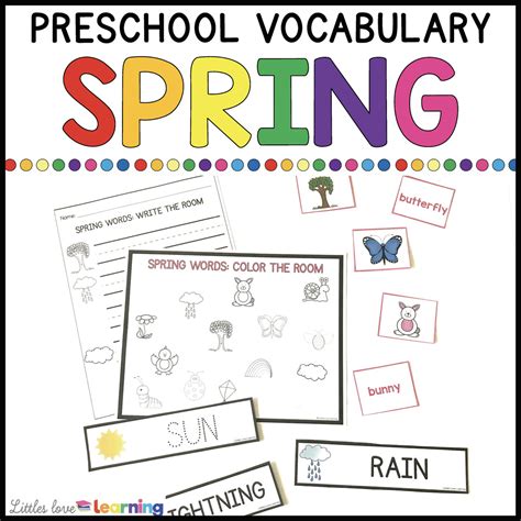 Preschool And Kindergarten Spring Word Cards And Activities