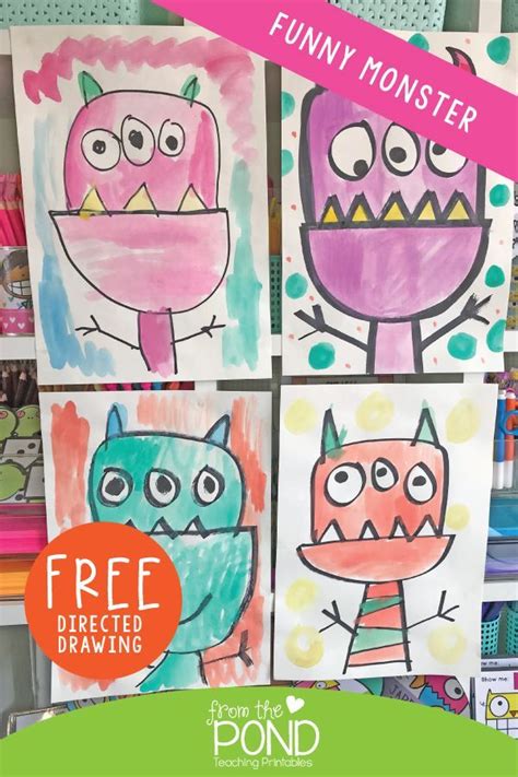 A collection of drawing projects shared at artprojectsforkids.org. Funny Monster Directed Drawing | Classroom art projects ...