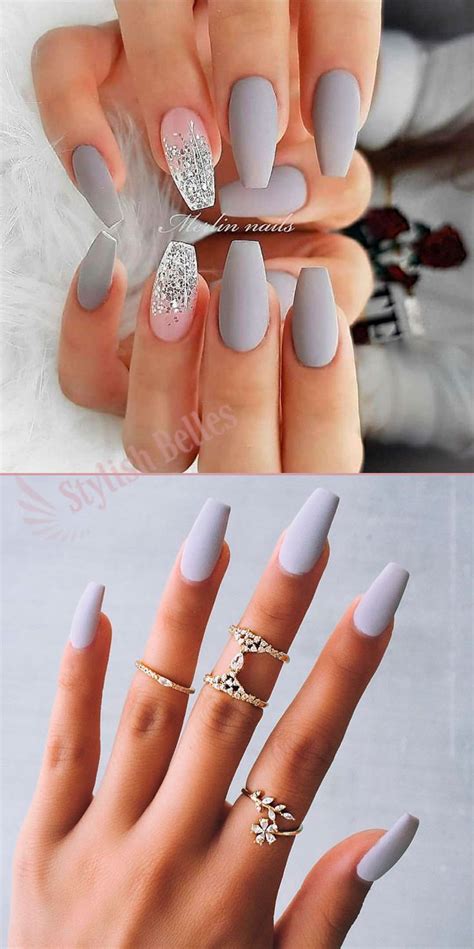 49 cute gray nail designs for inspiration stylish belles coffin nails designs best acrylic