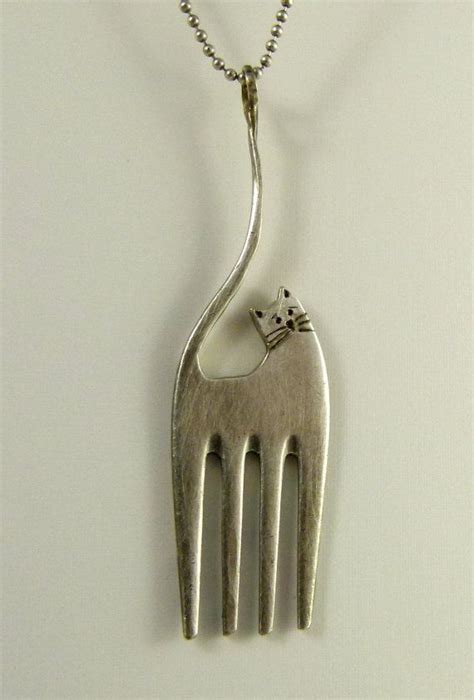 Carmella The Fork Cat Up Cycled Sterling Silver And Up Etsy Jewelry