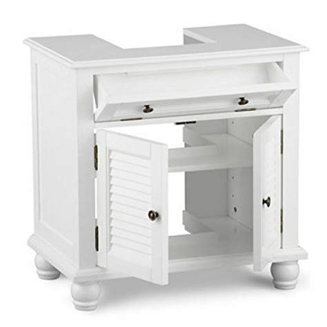 There are seemingly endless choices available for bathroom sinks and vanity cabinets. Under Pedestal Sink Storage Space Saver Organizer Shelf ...