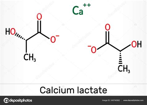 Lactato Cálcico C6h10cao6 Molécula De Anión Lactato Se Utiliza En