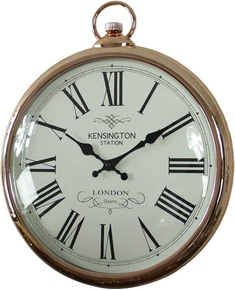 Melody Maison Large Round Copper Wall Clock Uk Kitchen And Home