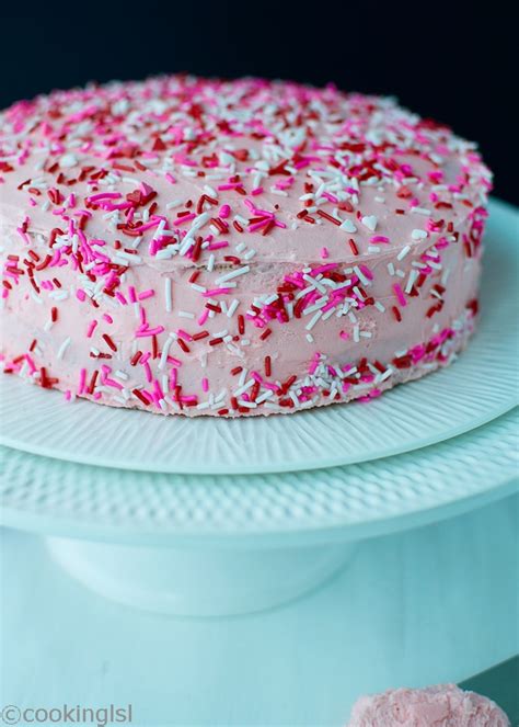 Valentine cake house birthday cakes birthday cake cake. Pink Funfetti Cake For Valentine's Day