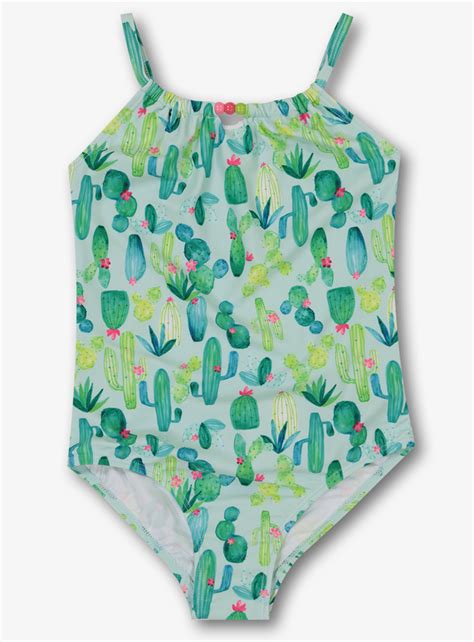 Kids Green Cactus Swimming Costume 3 12 Years Tu Clothing