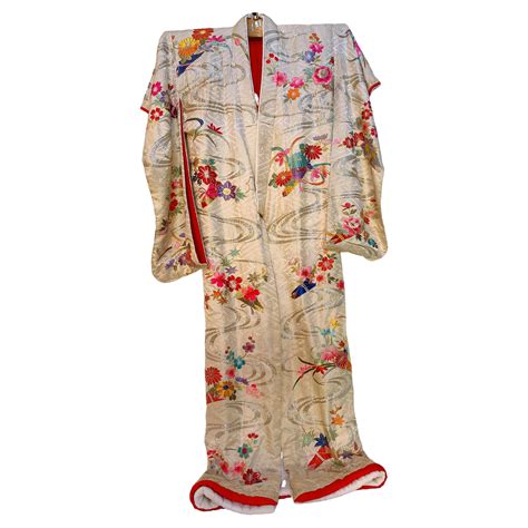 Sewing Mint I0713z Used Japanese Kimono Smoky Pale Blue Oshima Tsumugi