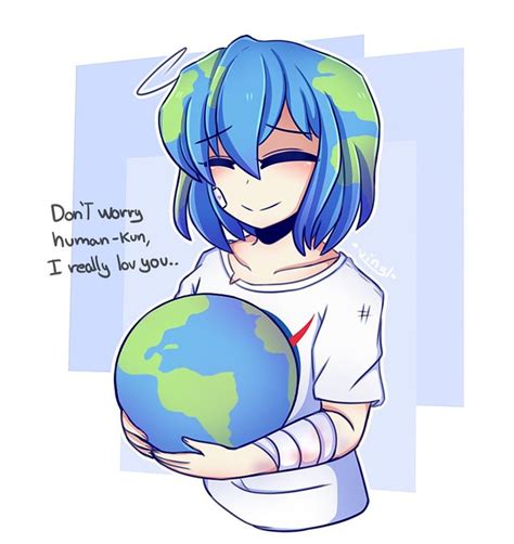 Earth Chan By Vinyl 197lolz Earth Chan Space Anime Earth Kun