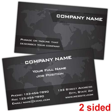 World Map Business Cards Custom Printed Cards