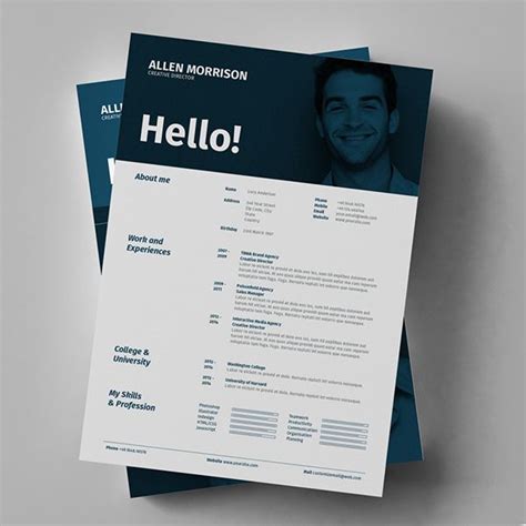 The Regulaar Resume Template Is An Indesign Photoshop And Illustrator