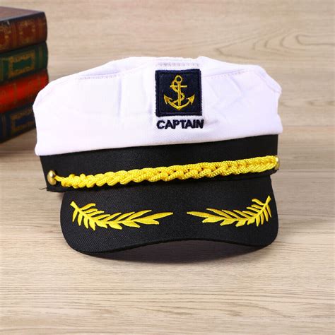 adult yacht boat ship sailor captain costume hat cap navy marine admiral white ebay