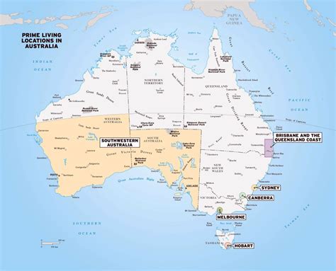 Large Map Of Australia With National Parks And Cities Australia