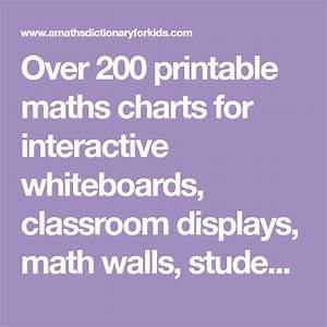Over 200 Printable Maths Charts For Interactive Whiteboards Classroom