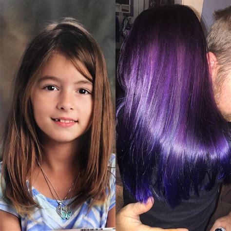 When Your Kid Asks For Purple And Blue Hairyou Give Her Purple And