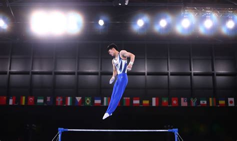 Japanese Gymnast Daiki Hashimoto Competes During The Individual All