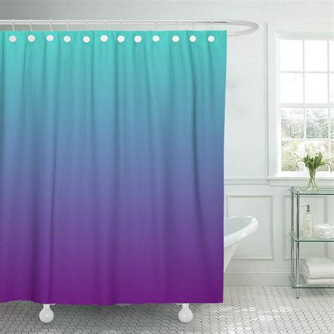 Cynlon Colorful Gradient Turquoise Purple Ombre Bathroom Decor Bath