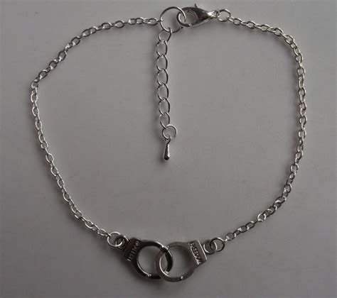 Handcuffs Anklet Ankle Bracelet Silver Plated Anklet Beach Etsy