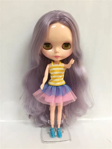 Purple Hair Nude Blyth Doll Factory Doll Suitable For Diy For Girls