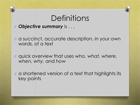 PPT - Objective Summary PowerPoint Presentation, free download - ID:2509792