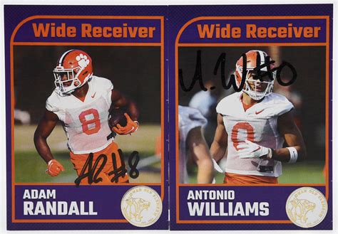 Signed Two Pack Of Adam Randall And Antonio Williams Dear Old Clemson
