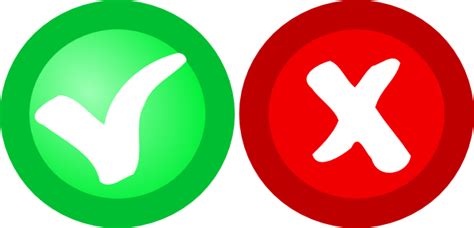 Red Green Ok Not Ok Icons Clip Art At Vector Clip Art