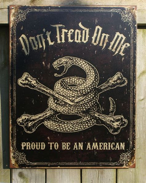 Dont Tread On Me Military Tin Sign Garage Usa Military Flag Snake