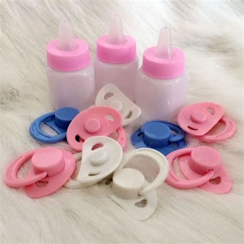 Magnetic Pacifier And Pink Feeding Bottle For Diy Reborn Baby Doll