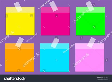 Collection Colorful Post Paper Note Stock Vector Royalty Free