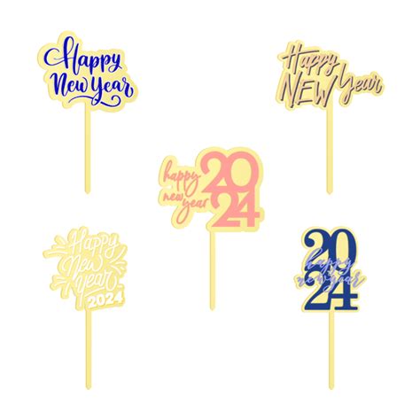 2024 Happy New Year Cake Topper Acrylic Cake Decoration Lazada Ph