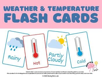 Weather And Temperature Flash Cards By Brainy Bots Lab TPT